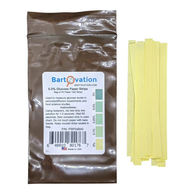 [Australia - AusPower] - Scientific Glucose Test Paper Strips 0-2% [Bag of 40 Paper Strips] for Food Science or Osmosis/Diffusion Experiments 