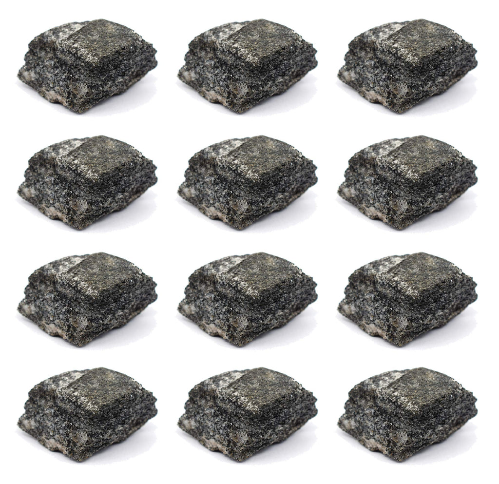 [Australia - AusPower] - 12PK Raw Biotite Gneiss, Metamorphic Rock Specimens - Approx. 1" - Geologist Selected & Hand Processed - Great for Science Classrooms - Class Pack - Eisco Labs 12 