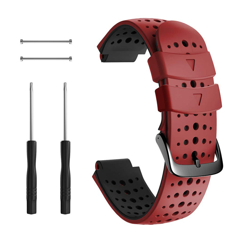 [Australia - AusPower] - NotoCity Compatible with Foerunner 235 Watch Band Sport Silicone Watch Band for Forerunner 230/220/ 235/620/ 630/ 735XT/ Approach S20/ S5/ S6 Smartwatch(Black-red) Black-red 