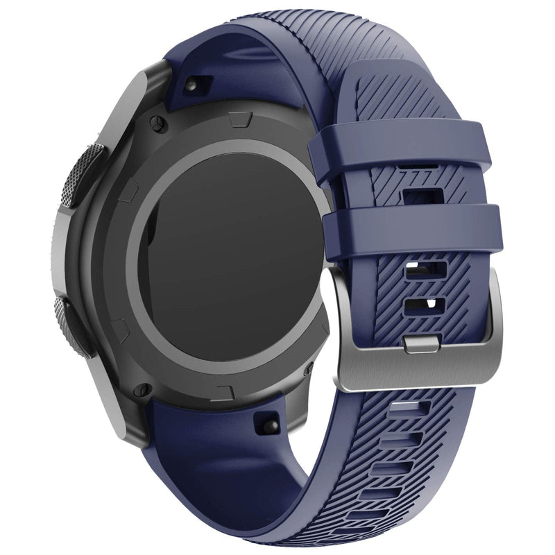 [Australia - AusPower] - ANCOOL Compatible with Gear S3 Bands Soft Silicone Straps Seamless Connection Watch Bands Replacement for Gear S3 Frontier/Classic/Galaxy Watch 46mm Smartwatches, Dark Blue 
