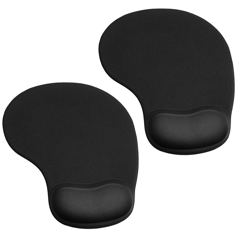 [Australia - AusPower] - JIKIOU 2 Pack Mouse Pad, Ergonomic Mouse Pad with Gel Wrist Rest Support, Comfortable Wrist Rest Mouse Pad with Non-Slip PU Base for Computer Laptop Home Office Travel, Small Size, 9 x 7.5 inch, Black 