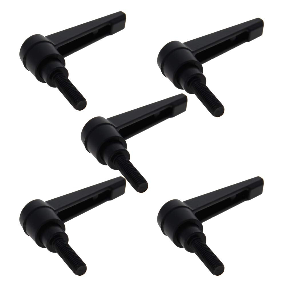 [Australia - AusPower] - Othmro 5Pcs Clamping Lever Handle M6 Thread Push Button Ratchet Lever, Aluminum Alloy Adjustable Push Button Locking Handle with Male Threaded Stud M6*20mm Black M6x20?5pcs 