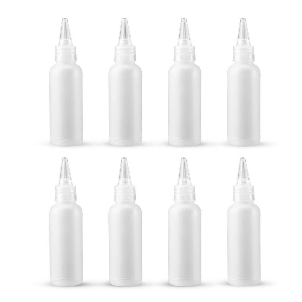 [Australia - AusPower] - LUTER 8 Pieces 2oz 50ml Clear Plastic Small Squeeze Bottles Mini Empty Bottle for Paint, DIY, Art, Liquids, Lotion, Craft, Glue, Airline Travel 