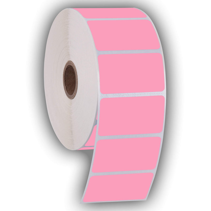 [Australia - AusPower] - 2.25" X 1.25" Direct Thermal Perforated Stickers Labels for Barcodes, Address, Consignment - Compatible with Zebra, Rollo, Godex and More (Pink, 1 ROLL) Pink 