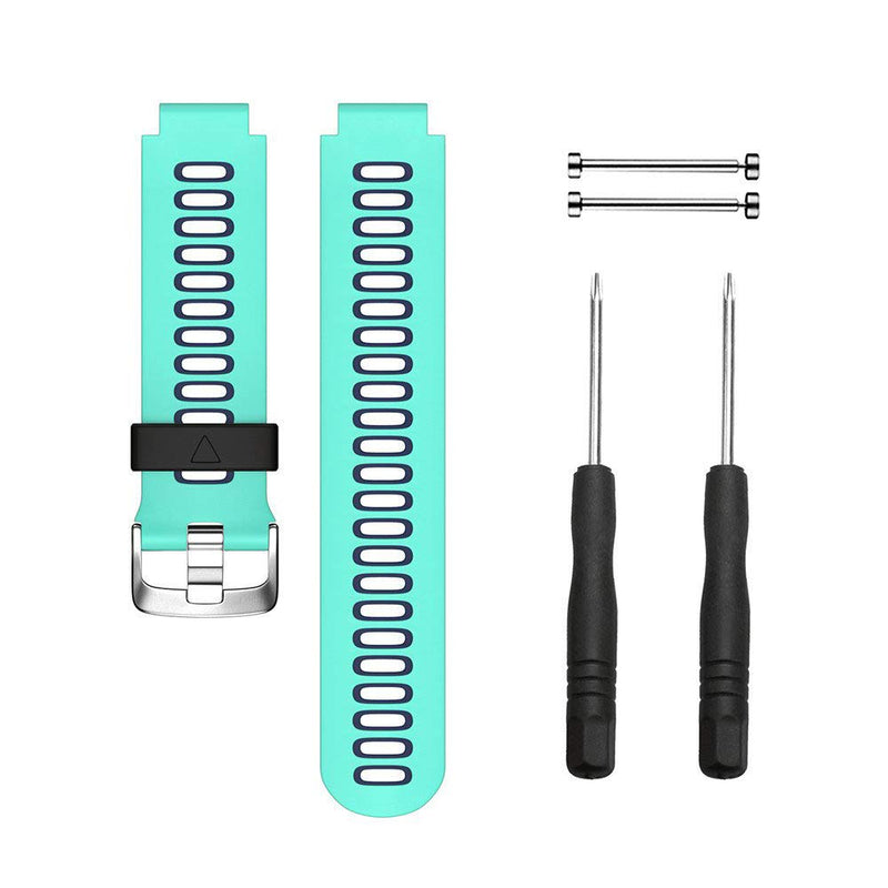 [Australia - AusPower] - Digit.Tail 22mm Replacement Silicone Strap Watch Band with Pins and Screw Tools for Garmin Forerunner 235/220/230/620/630/735XT, Approche S20/S5/S6 Smartwatch Blue-Black 
