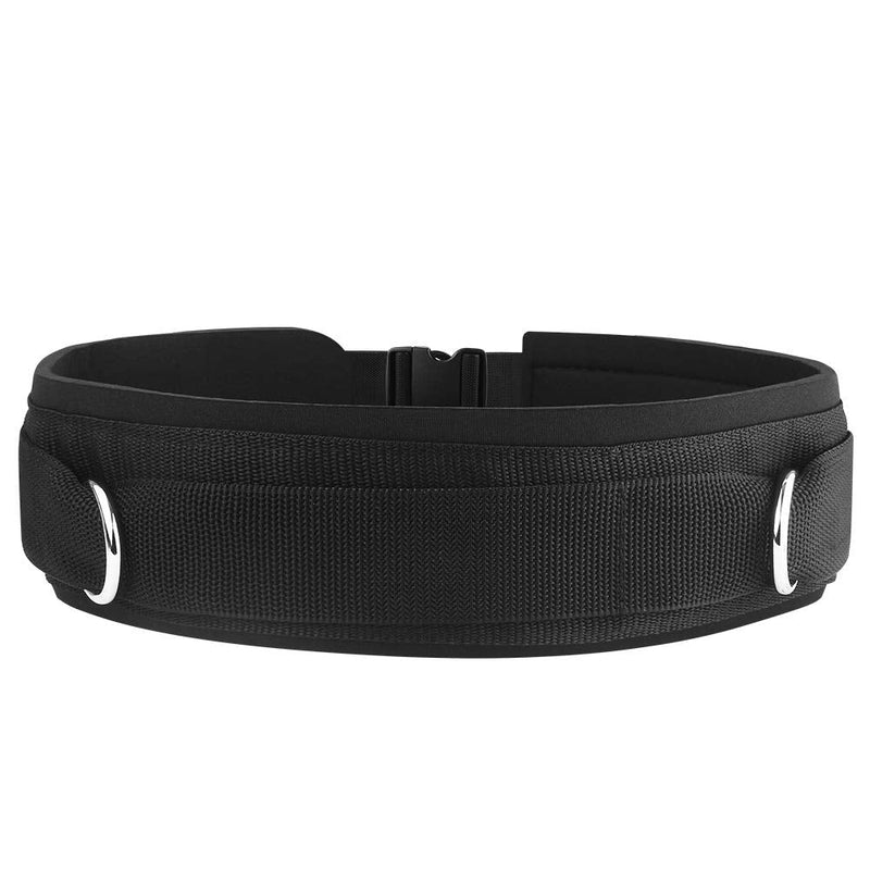 [Australia - AusPower] - HYVAWO Waist Belt Neoprene Padded Gym Pulley Strap with Rings for Cable Machines Fitness Exercise Speed Agility Resistance Training 