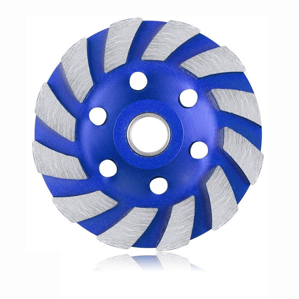 [Australia - AusPower] - Shyshining 4" Diamond Cup Grinding Wheel, 12-Segment Heavy Duty Turbo Row Concrete Grinding Wheel Disc for Angle Grinder, for Granite, Stone, Marble, Masonry, Concrete Blue 