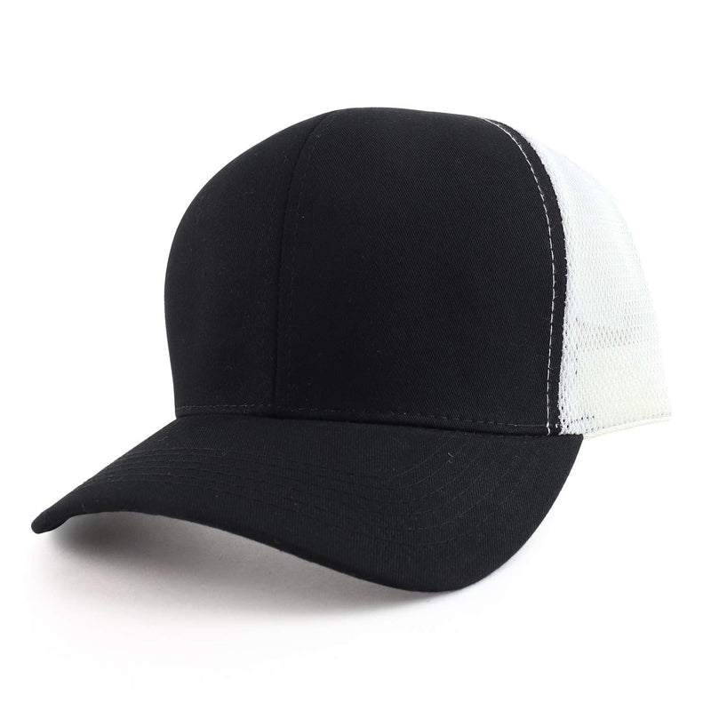[Australia - AusPower] - Trendy Apparel Shop Oversize XXL Structured Trucker Mesh Baseball Cap XX-Large Black White 