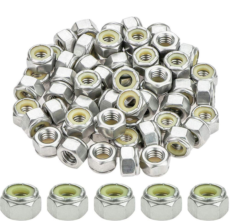 [Australia - AusPower] - Powlankou 60 Pieces 5/16"-18 Nylon Insert Hex Lock Nuts, 304 Stainless Steel 