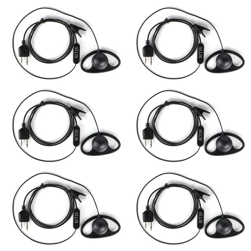 [Australia - AusPower] - Walkie Talkie Headset D Shape for Midland with Mic Security Earpiece for GXT1000VP4 LXT500VP3 GXT1050VP4 GXT1000XB (6 Packs) 