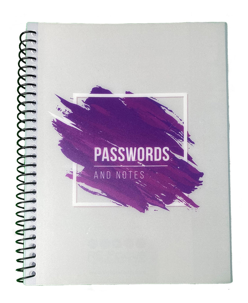 [Australia - AusPower] - RE-FOCUS THE CREATIVE OFFICE, Password Book Keeper, Small, Mini, Purple, Alphabetical Tabs, Spiral Bound, Removable Sheets, Journal Organizer, Includes Website, Address, Username, Password 