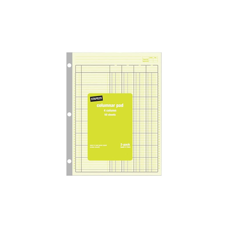 [Australia - AusPower] - Staples 217844 Columnar Books 100 Pages Green 2/Pack (217844Abf) 