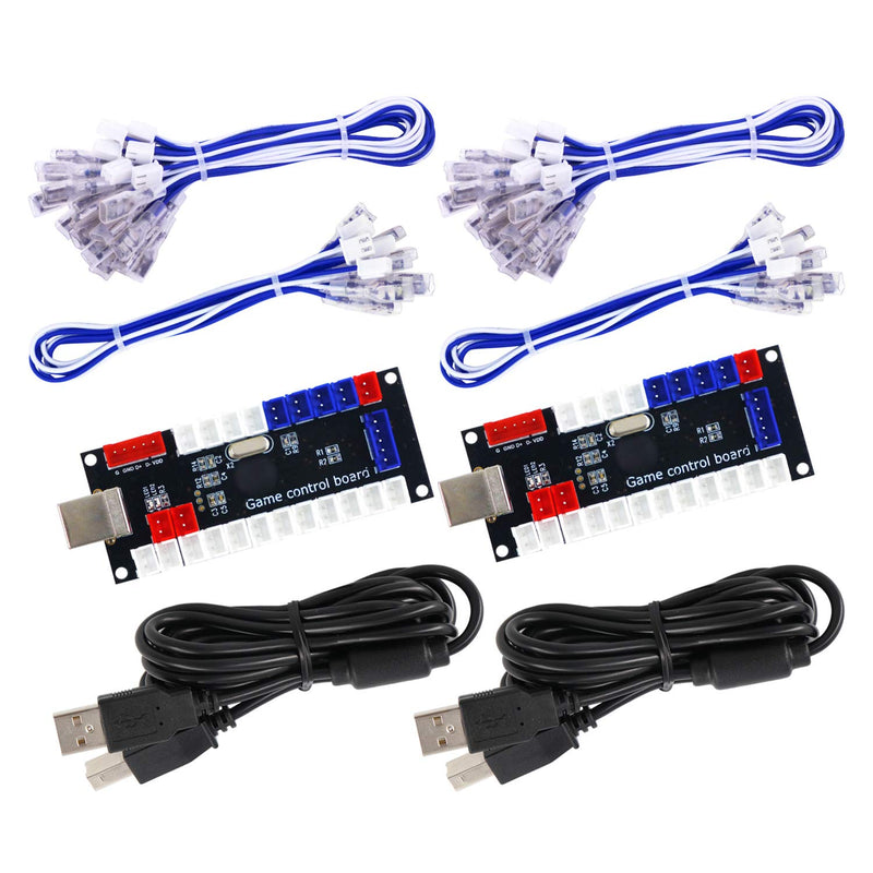 [Australia - AusPower] - SJ@JX Arcade Game Controller USB Encoder Zero Delay 2 Player to Joystick Button for PC MAME Raspberry Pi Retro HAPP 