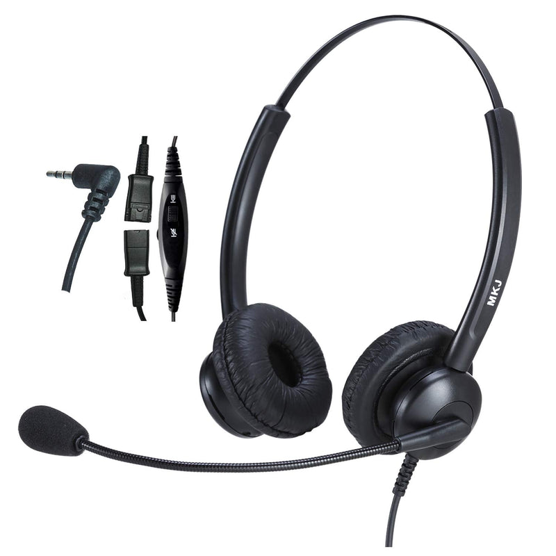 [Australia - AusPower] - 2.5 mm Headset with Microphone Noise Cancelling Corded Telephone Headset for Panasonic Phone KX-TGF380M KX-TG6534 KX-TG9541 KG-TGEA20 Cisco 303 508G 525 Grandstream Uniden AT&T Vtech 