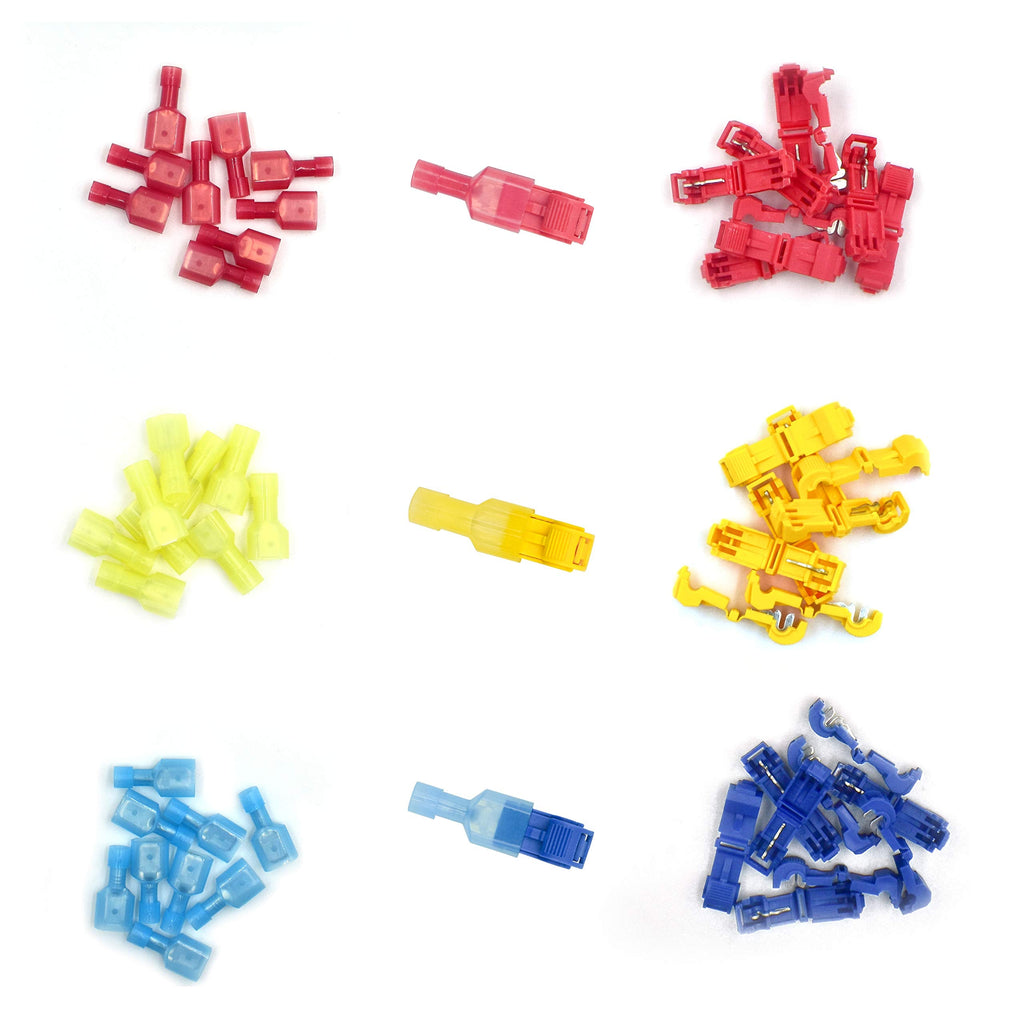 [Australia - AusPower] - (60 Pcs/ 30 Pairs) MCIGICM T-Tap Wire Connectors, T Tap Electrical Connectors Quick Wire Splice Taps and Insulated Male Quick Disconnect Terminal 