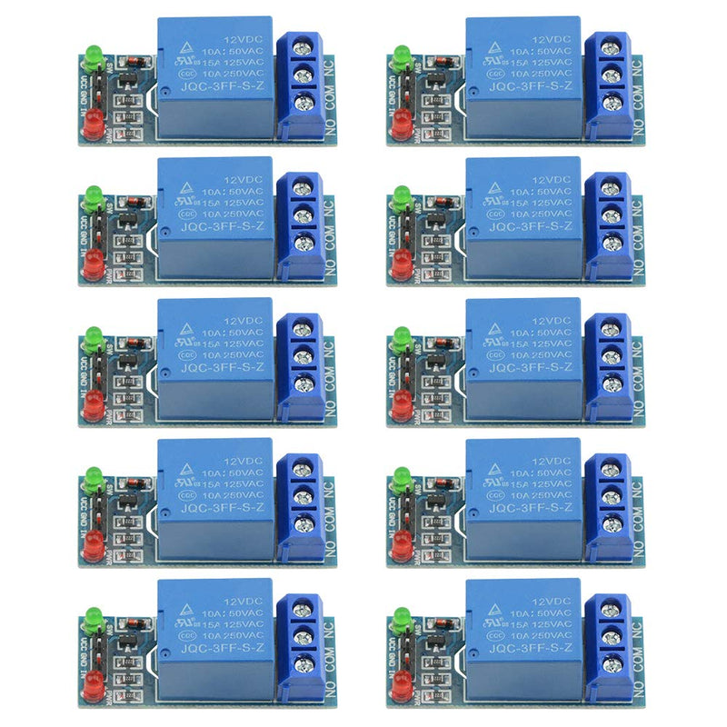 [Australia - AusPower] - XINGYHENG 10PCS One Channel Relay Module 12V Low Level Trigger Relay Expansion Plate Load Controlled Relay Switch Module for Industrial Automation Process 
