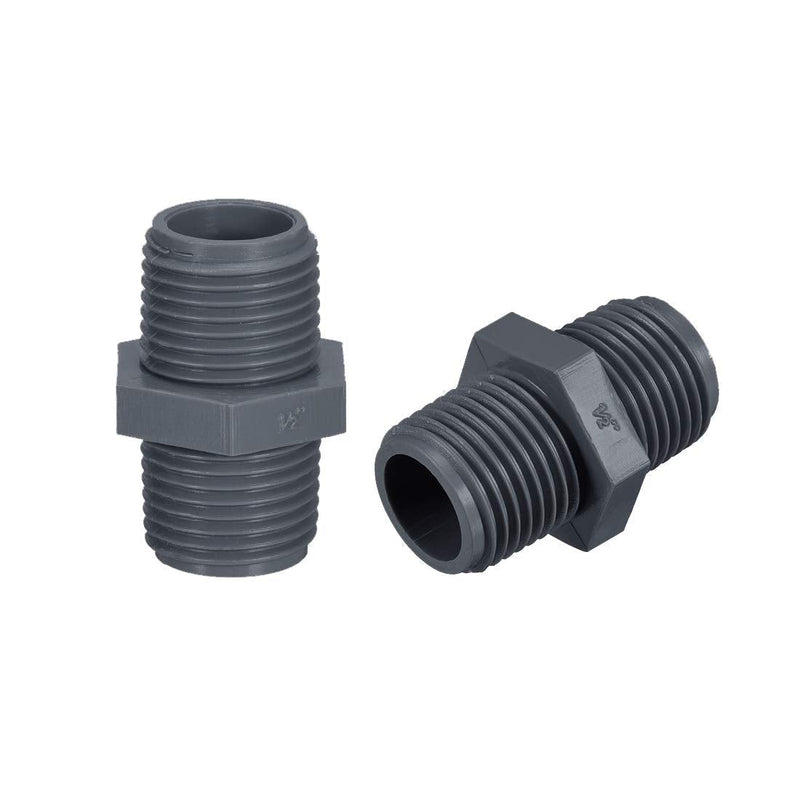[Australia - AusPower] - uxcell Pipe Fittings Connector G1/2 X G1/2 Male Thread Adapter Plastic Hex Nipple 10pcs 