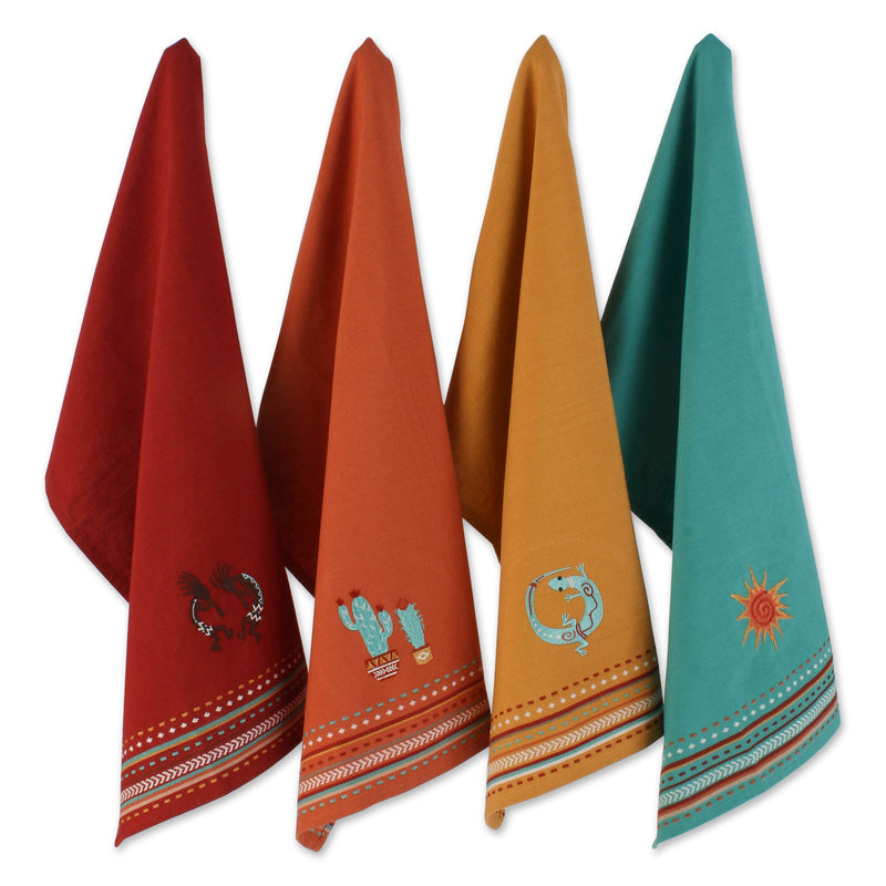 [Australia - AusPower] - DII Tabletop Collection, Southwest Hacienda Stripe, Dishtowel Set, 18x28, Assorted, 4 Piece 