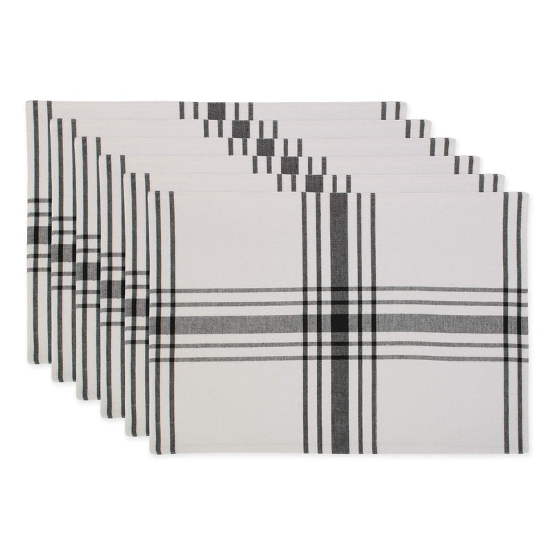[Australia - AusPower] - DII Home Sweet Farmhouse Table Top Collection Stylish Décor for Family Dinners, Dinner Parties, Weddings & Everyday Use, Placemat Set, Black 6 Piece 