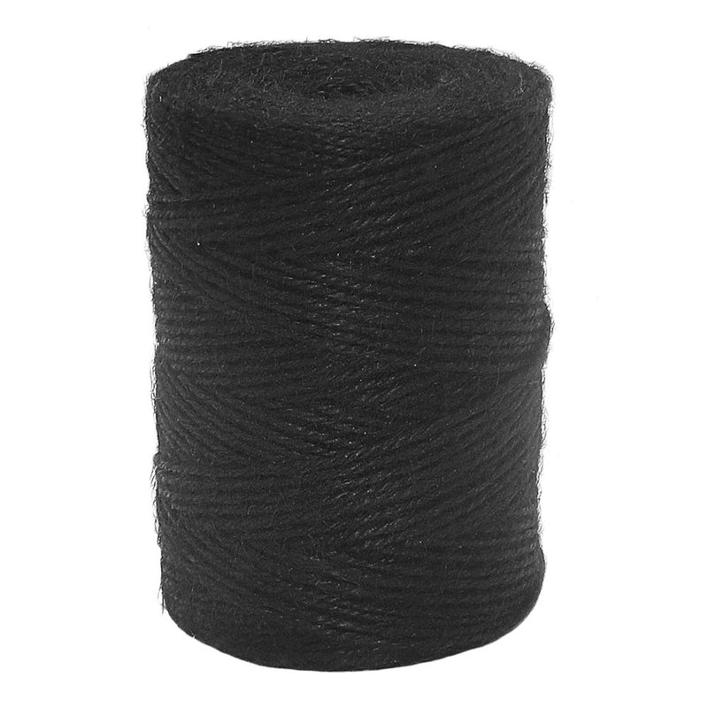 [Australia - AusPower] - Vivifying 656 Feet Black Jute Twine, Natural 2mm Jute Cord for Crafts, Halloween Wrapping, Garden (Black) 656Feet 