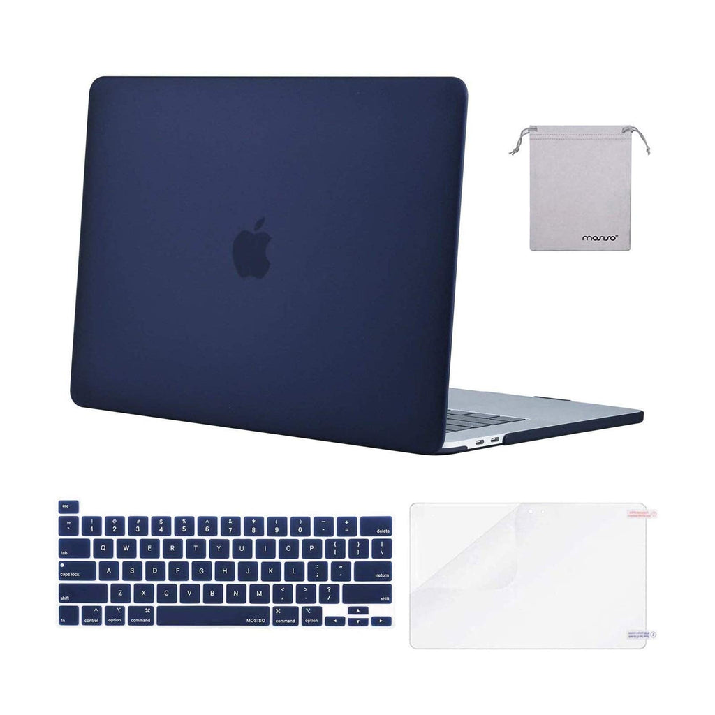 [Australia - AusPower] - MOSISO Compatible with MacBook Pro 16 inch Case 2020 2019 Release A2141 with Touch Bar Touch ID, Protective Plastic Hard Shell Case & Keyboard Cover & Screen Protector & Storage Bag, Navy Blue 
