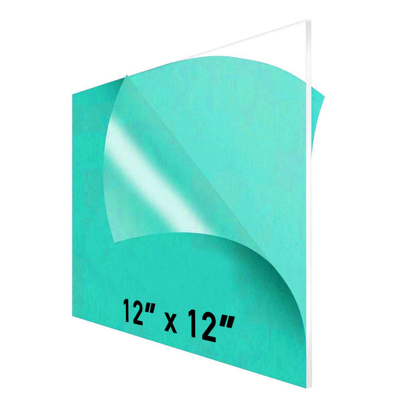[Australia - AusPower] - 12 x 12” Clear Acrylic Sheet Plexiglass – 1/8” Thick; Use for Craft Projects, Signs, DIY Projects and More; Cut with Cricut, Laser, Saw or Hand Tools – No Knives 12"x12" (1-Pack） 