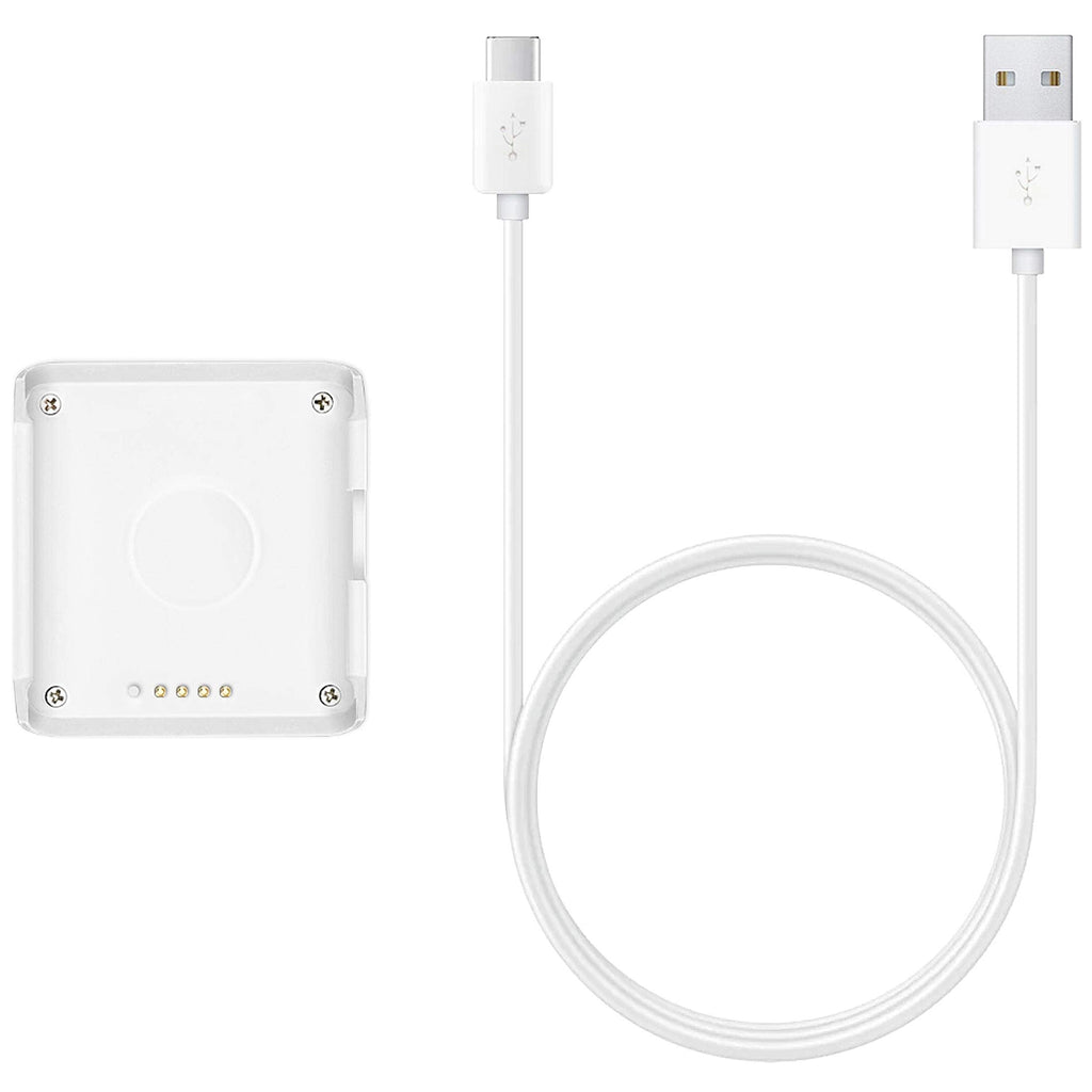 [Australia - AusPower] - iTouch Air 2 Square Smartwatch 45mm Charger Cable, Replacement USB Charging Cord for iTouch Air 2 Smartwatches, Compatible ONLY for The iTouch Air 2 Smartwatch 45mm (White, 1 Foot) 
