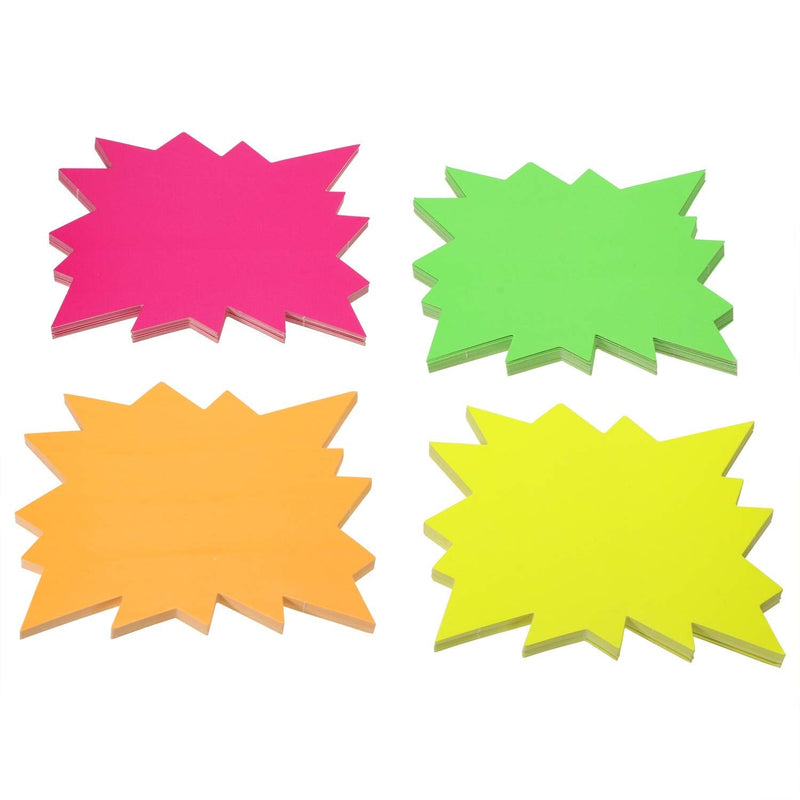 [Australia - AusPower] - Mini Skater 4.7×3.5 inch Assorted Bright Color Promotion Retail Sale Signs Display Tags Fluorescent Neon Paper Signs for Retail Store Party Favors,80Pcs 