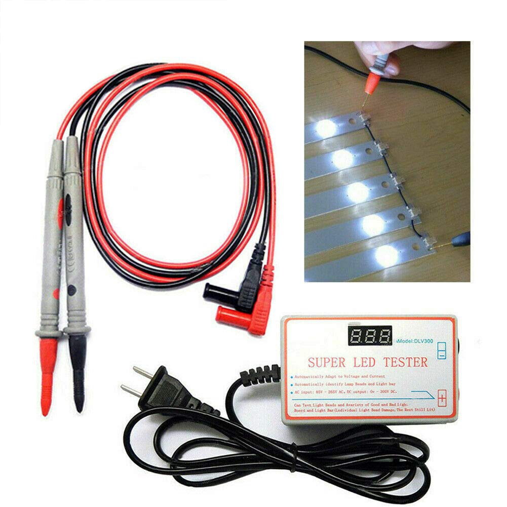[Australia - AusPower] - LED Light and TV Backlight Tester, 0-300V Adaptive Voltage LED Strip Lamp Beads Repair Testing Tool with Gold Plated Pin and Power Cable, Suitable for All LED Light Repairs Orange 