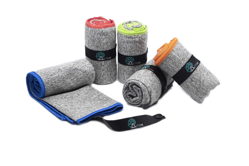 [Australia - AusPower] - Acteon Microfiber Gym Towels - Quick Dry Workout Towel - Fights Odors - Compact Sports Towel for Workout, Travel, Camping - Ultra Lightweight Sweat Towel - 5-Pack Heather Gray - 30"x16" 