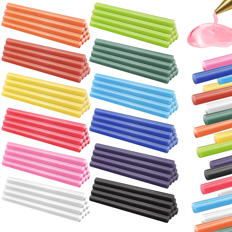 Colored Hot Melt Glue Sticks,Tretar Mini Colored Hot Glue Sticks for Arts Crafts, DIY, Home General Repair,Holiday Christmas Gift Crafts,12 Colors