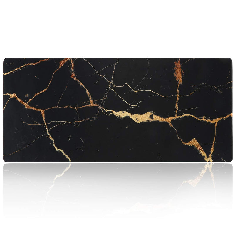 [Australia - AusPower] - iLeadon Extended Gaming Mouse Pad - Non-Slip Water-Resistant Rubber Base Computer Keyboard Mouse Mat, Desk Pad 35.1 x 15.75-inch 2.5mm Thick XX-Large, Ideal Partner for Work & Game,Black Gold 3-Black Gold 