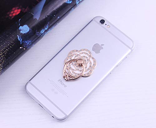 [Australia - AusPower] - GoldenEL Universal 360 Degree Rotating Finger Ring Stand Holder Kickstand for Cell Phone iPhone or Tablet - Crystal Rose (White) White 