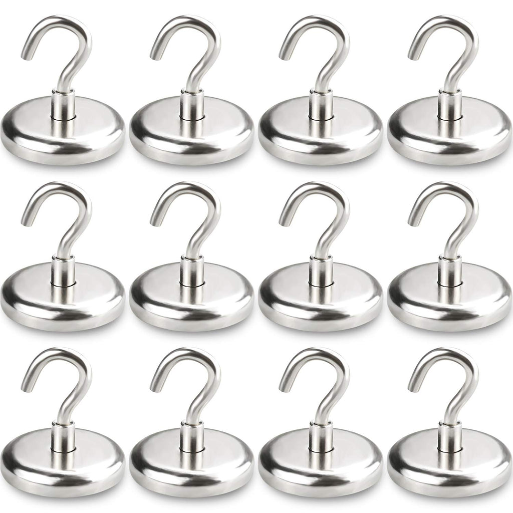 [Australia - AusPower] - 100LBS Heavy Duty Magnetic Hooks, Strong Neodymium Magnet Hook for Home, Kitchen, Workplace, Office and Garage- 12pack 32mm-12P 
