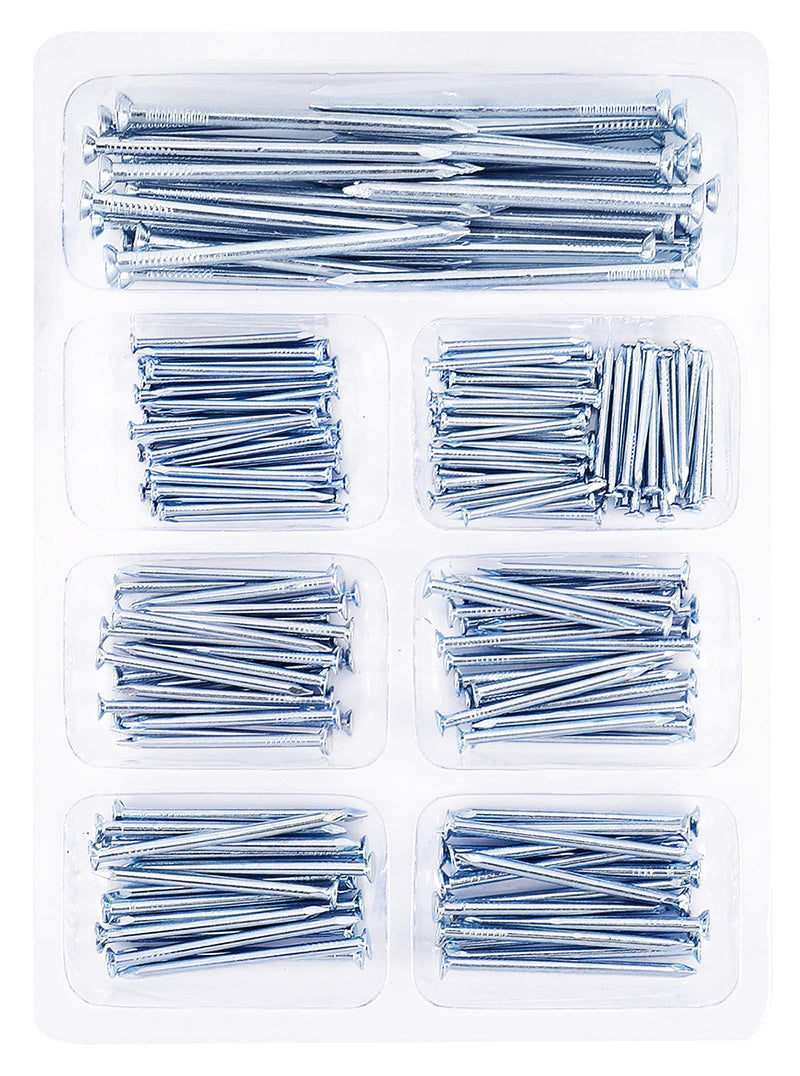 [Australia - AusPower] - HongWay 200pcs Small Nails for Hanging Pictures, 5 Size Hardware Nails Assortment Kit, Picture Hanging Nails, Assorted Nails, Galvanized Nails, Wall Nails, Finishing Nails, Finishing Nails, Pin Nails 