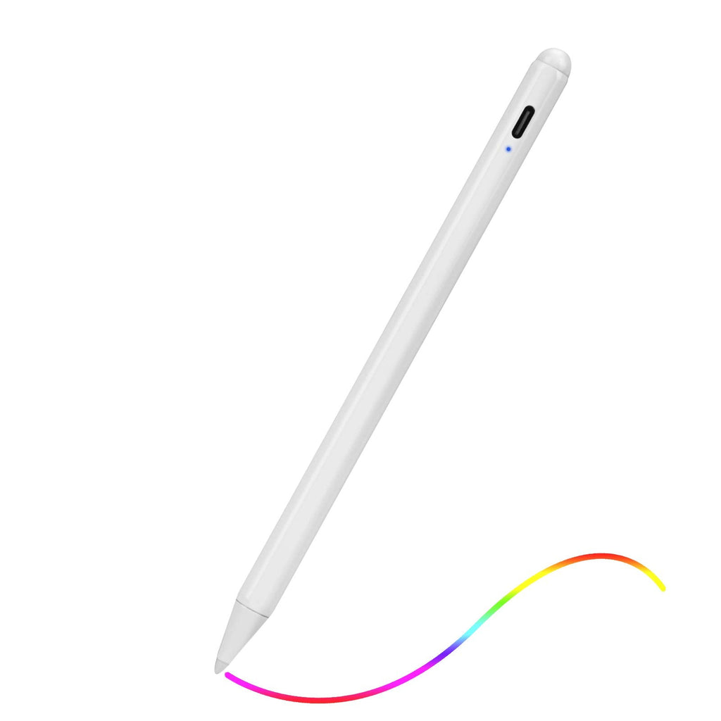 [Australia - AusPower] - Active Stylus for iPad Pen with Palm Rejection,Compatible with Apple Pencil 2nd Gen Stylus for iPad Pro 11 inch,iPad Pro 12.9 4th/3rd Gen,iPad 6th/7th Gen,Air 3rd Gen,High Precise Digital Pencil,White White 