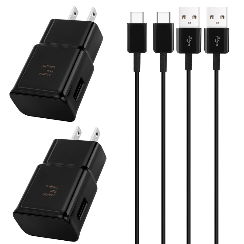[Australia - AusPower] - Adaptive Fast Charging Wall Charger Adapter with 6ft USB Type C Cable Compatible with Samsung Galaxy S10 S10+ S9 S9+ S8 / Edge/Note 9 Note 8, LG G5 G6 G7 V20 V30, Other USB-C Devices 