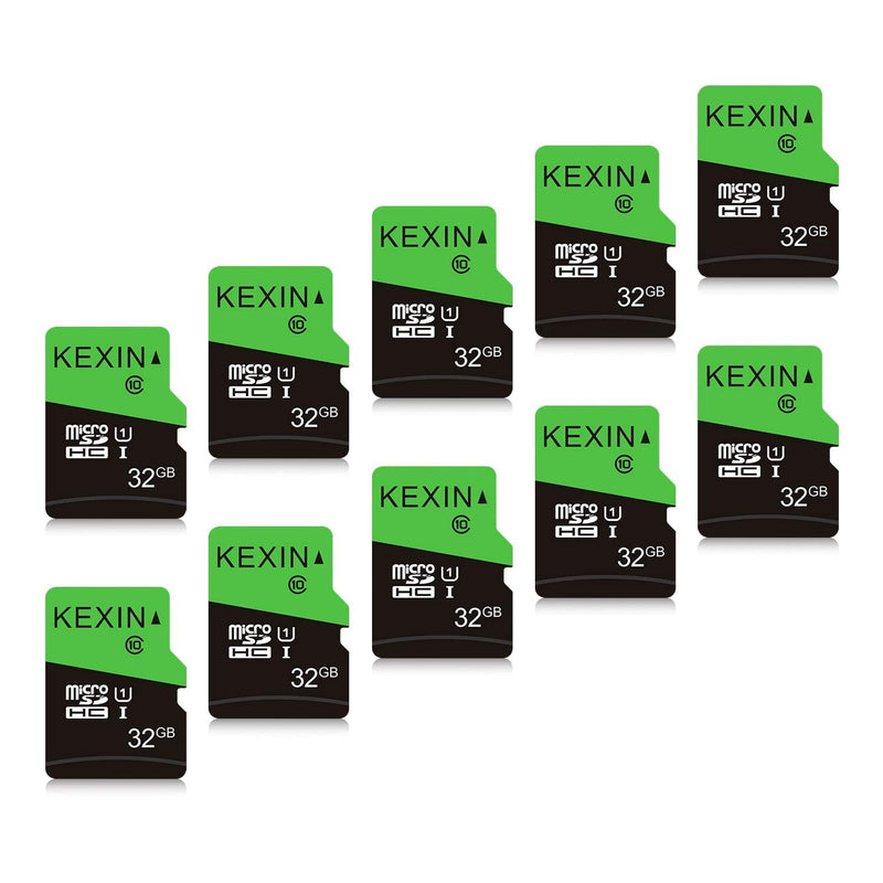 [Australia - AusPower] - KEXIN 32GB Micro SD Card 32 GB Class 10 Ultra Micro SDHC UHS-I Bulk Memory Card C10, U1, 10 Pack Bulk Micro SD Card 7).10 x 32G 
