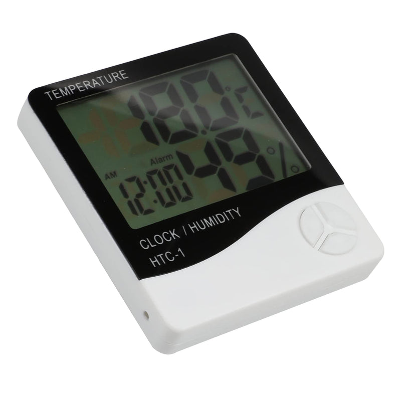 [Australia - AusPower] - Othmro 1Pcs Digital Hygrometer Thermometer Monitor Humidity Gauge with Clock and Calendar HTC-1 1pcs 