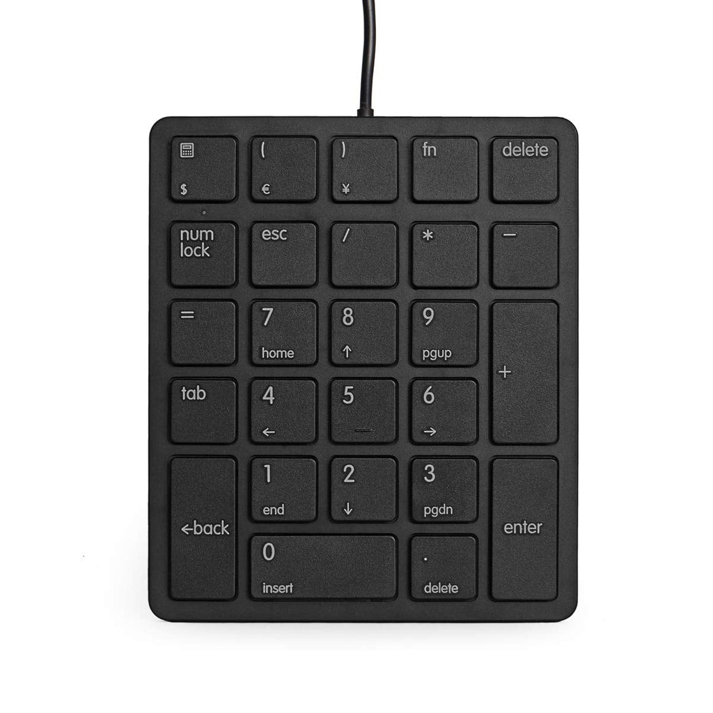 [Australia - AusPower] - Merdia Numeric Keypad Wired Numpad 26 Keys Portable Keypad USB External Mini Slim Keyboard Magicforce for Financial Cashier Securities-Black Black 