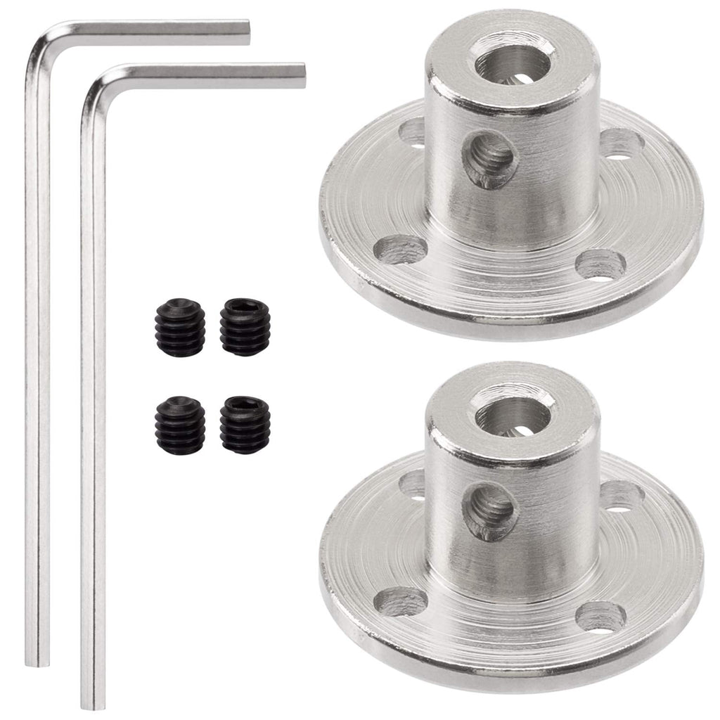 [Australia - AusPower] - 2 Pack 4mm Flange Coupling Connector, Rigid Guide Steel Model Coupler Accessory, Shaft Axis Fittings for DIY RC Model Motors, High Hardness Coupling Connector-Silver. (2 pcs 4mm) 2 pcs 4mm 