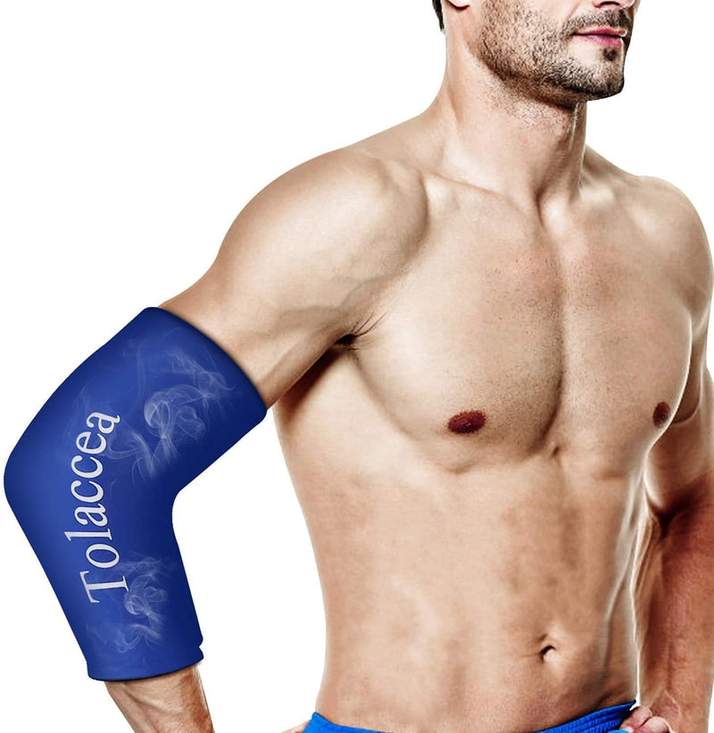 [Australia - AusPower] - Tolaccea Hot & Cold Therapy Flexible Ice Packs Cold Therapy Compression Sleeve Reusable Gel Pack for Injury Cold Wrap for Knee Calf Elbow Small (Pack of 1) Blue 