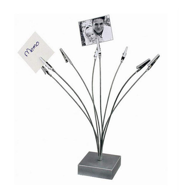 [Australia - AusPower] - 8-Branch Family Tree Picture Frame Holder, Card Photo Clips Holder Desk Stand for Memo Paper Note Photo Christmas Wedding Card Display (Silver Alligator Clip) 