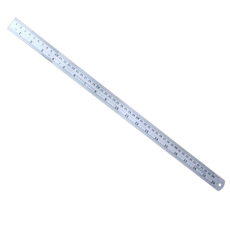 [Australia - AusPower] - Utoolmart Straight Ruler, 50cm / 19.7-inch Double scale(cm/inch), Stainless Steel Ruler, Measuring Tool for Engineering Office Architect and Drawing 1 Pcs 