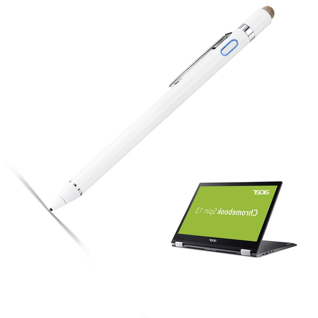 [Australia - AusPower] - Stylus Pen for Acer Chromebook Spin 11 13 Pencil, EVACH Rechargeable Digital Pencil with 1.5mm Ultra Fine Tip Stylist Pens for Acer Chromebook Spin 11 13, White 
