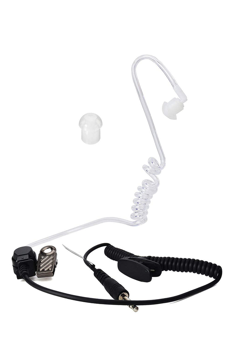 [Australia - AusPower] - HYS Receiver/Listen ONLY Surveillance 3.5mm Headset Earpiece with Clear Acoustic Coil Tube Earbud for Two-Way Radios, Transceivers and Radio Speaker Mics Jacks 