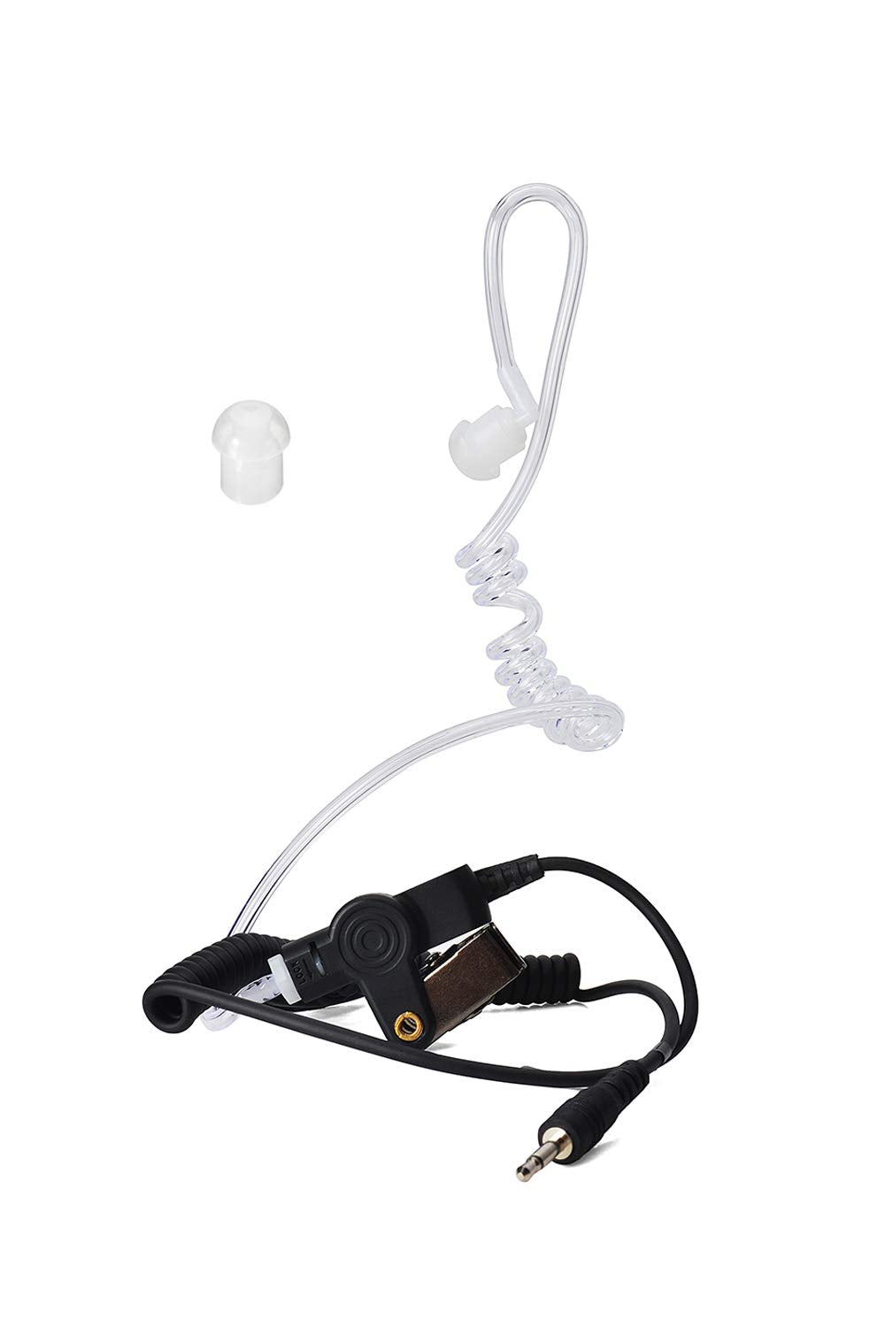 [Australia - AusPower] - HYS 2.5mm Listen Only Surveillance Earpiece Headset with Clear Acoustic Coil Tube for Two-Way Radios, Transceivers, and Radio Speaker Mics Jacks 