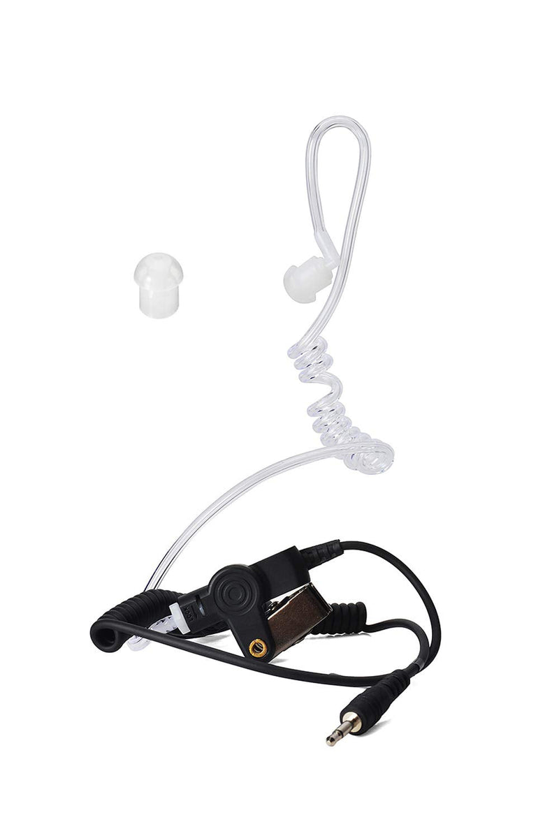 [Australia - AusPower] - HYS 2.5mm Listen Only Surveillance Earpiece Headset with Clear Acoustic Coil Tube for Two-Way Radios, Transceivers, and Radio Speaker Mics Jacks 