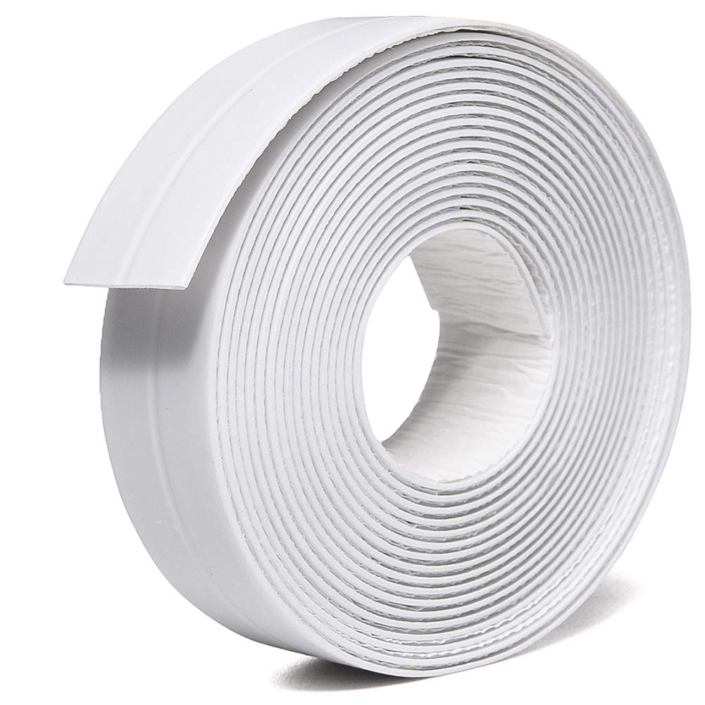 [Australia - AusPower] - TYLife Caulk Tape Strip,PE Self-Adhesive Tub Caulking Sealing Tape for Kitchen Sink Toilet Bathroom Shower and Bathtub Floor Wall Edge Protector-8/9" x 11' (1Pack) White-1pack 