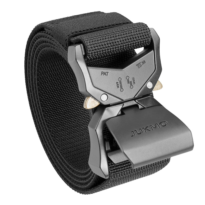 [Australia - AusPower] - JUKMO Tactical Belt, Military Hiking Rigger 1.5" Nylon Web Work Belt with Heavy Duty Quick Release Buckle Black Small-for Waist 30"-36" (Length 45") 